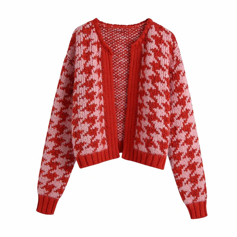 Women's Knits & Tees DYLQFS 2021 Summer Women Vintage Red Houndstooth Sweater Girl Sweet Cute Knitted Cardigan No Buttons Female Round Neck, White
Women's Knits & Tees DYLQFS 2021 Summer Women Vintage Red Houndstooth Sweater Girl Sweet Cute Knitted Cardigan No Buttons Female Round Neck, White