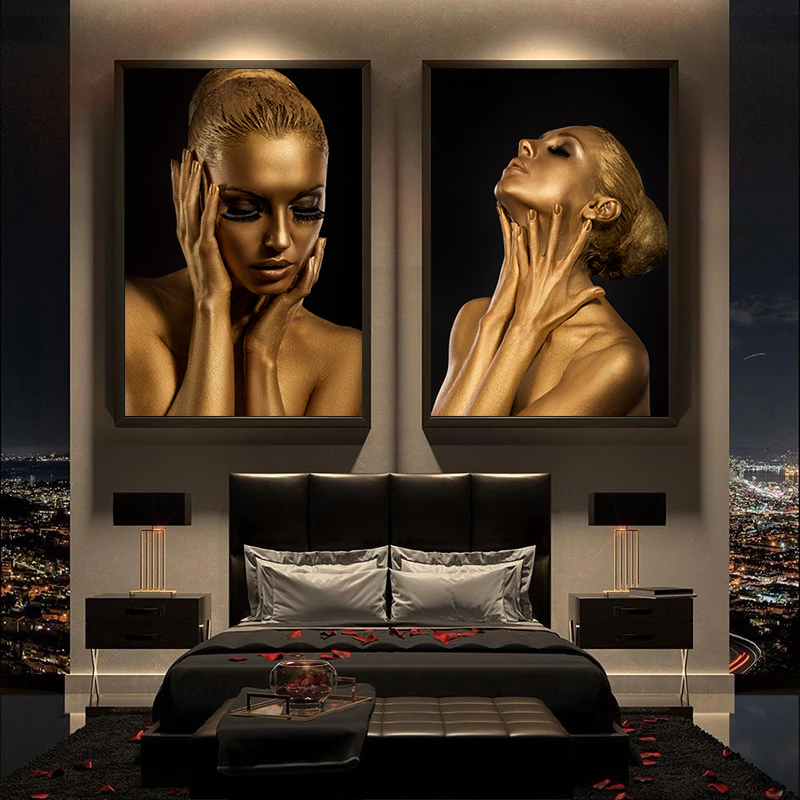 Black and Gold Woman Canvas Paintings Modern Luxury Decorative Pictures Poster Print Wall Painting for Living Room Home Decor
Black and Gold Woman Canvas Paintings Modern Luxury Decorative Pictures Poster Print Wall Painting for Living Room Home Decor