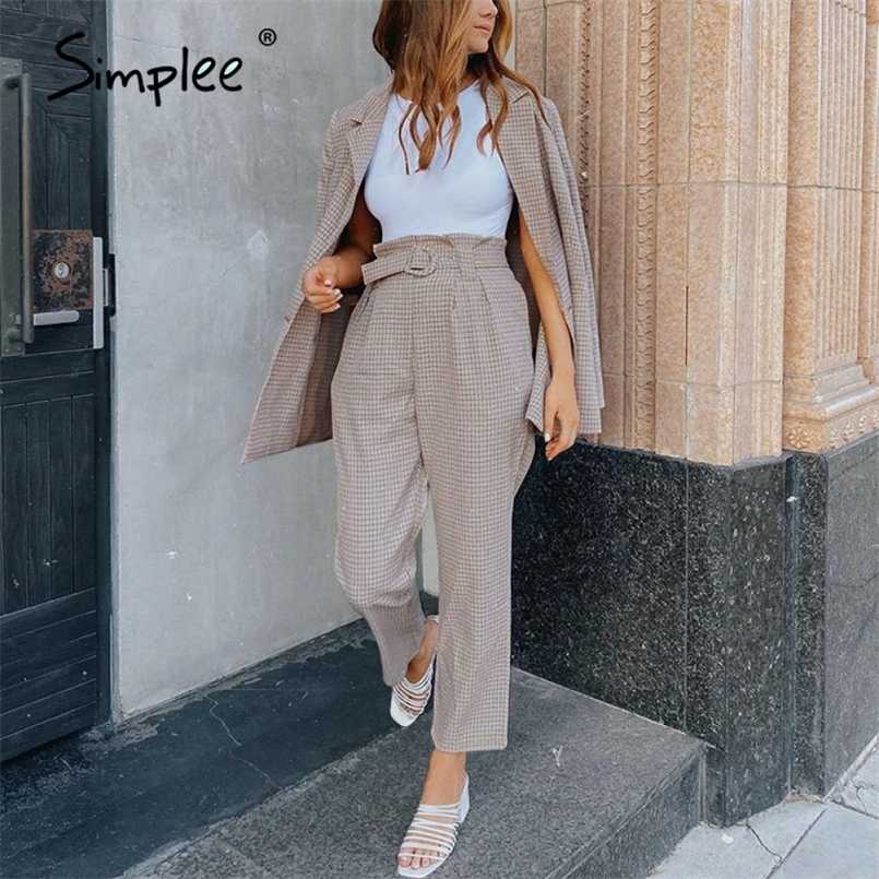 Fashion plaid women blazer suits Long sleeve Single-breasted belt pants set Office ladies two-piece sets 211109, Khaki
Fashion plaid women blazer suits Long sleeve Single-breasted belt pants set Office ladies two-piece sets 211109, Khaki