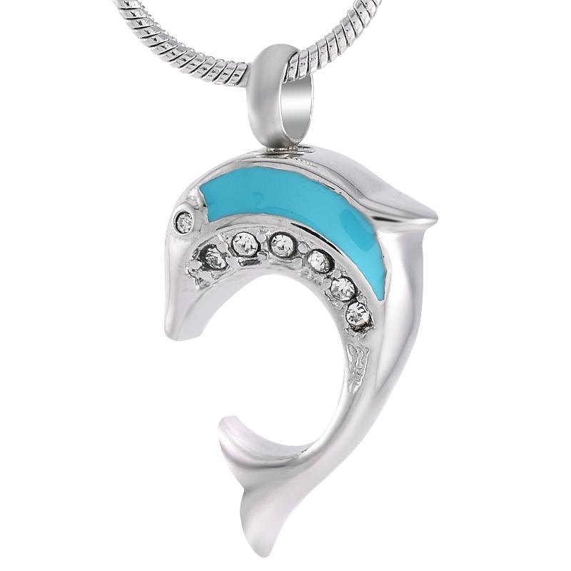 Pendant Necklaces Crystal Enamel Dolphin Love Necklace Cremation Jewelry Ashes Urn Eternity For Women Girls With Funnel Wholesale
Pendant Necklaces Crystal Enamel Dolphin Love Necklace Cremation Jewelry Ashes Urn Eternity For Women Girls With Funnel Wholesale
