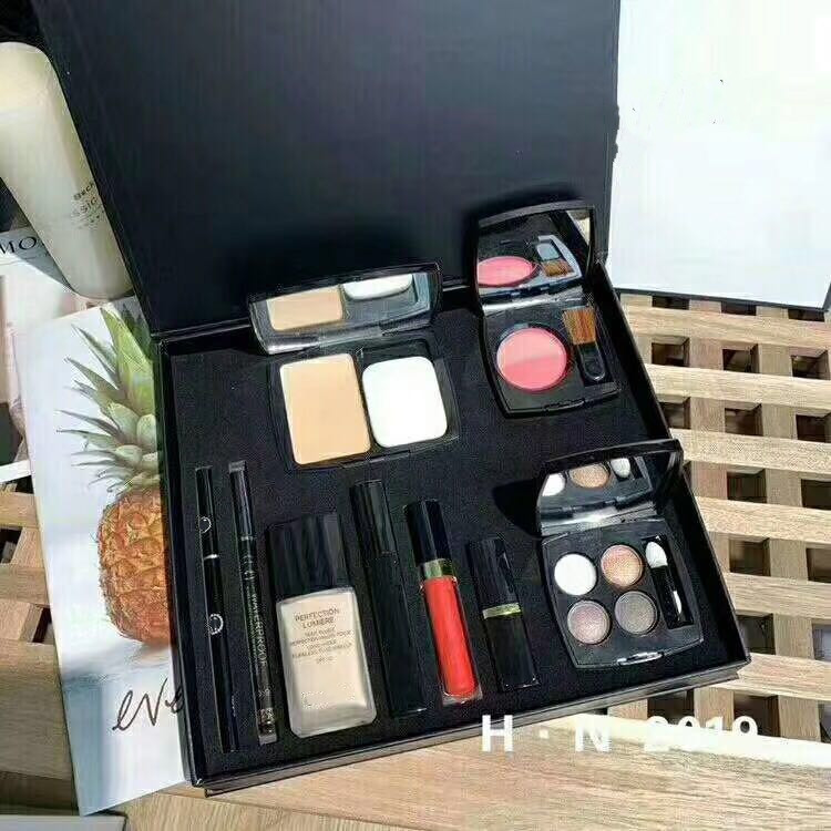 C brand 9 piece set Foundation powder Blush with brush Liquid foundation lipstick lipgloss eyeshadow palette eyeliner 9 in 1 makeup set, Customize
C brand 9 piece set Foundation powder Blush with brush Liquid foundation lipstick lipgloss eyeshadow palette eyeliner 9 in 1 makeup set, Customize