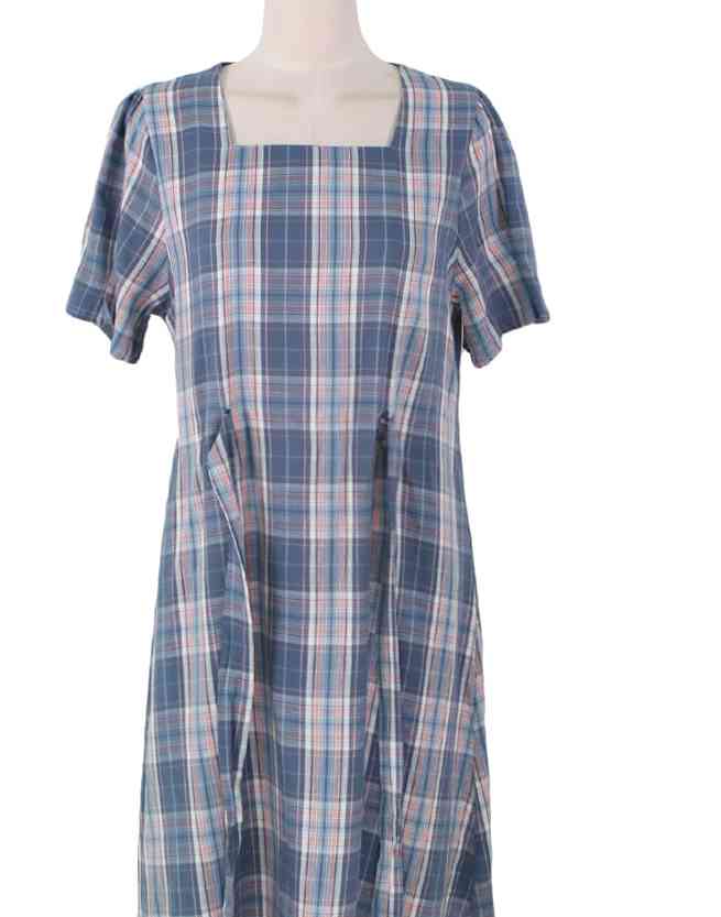 S- XL Plus Size Summer Dress Girls Party Female Vintage PLAID short Sleeve Women es purple oversize Robe Vestido 210423