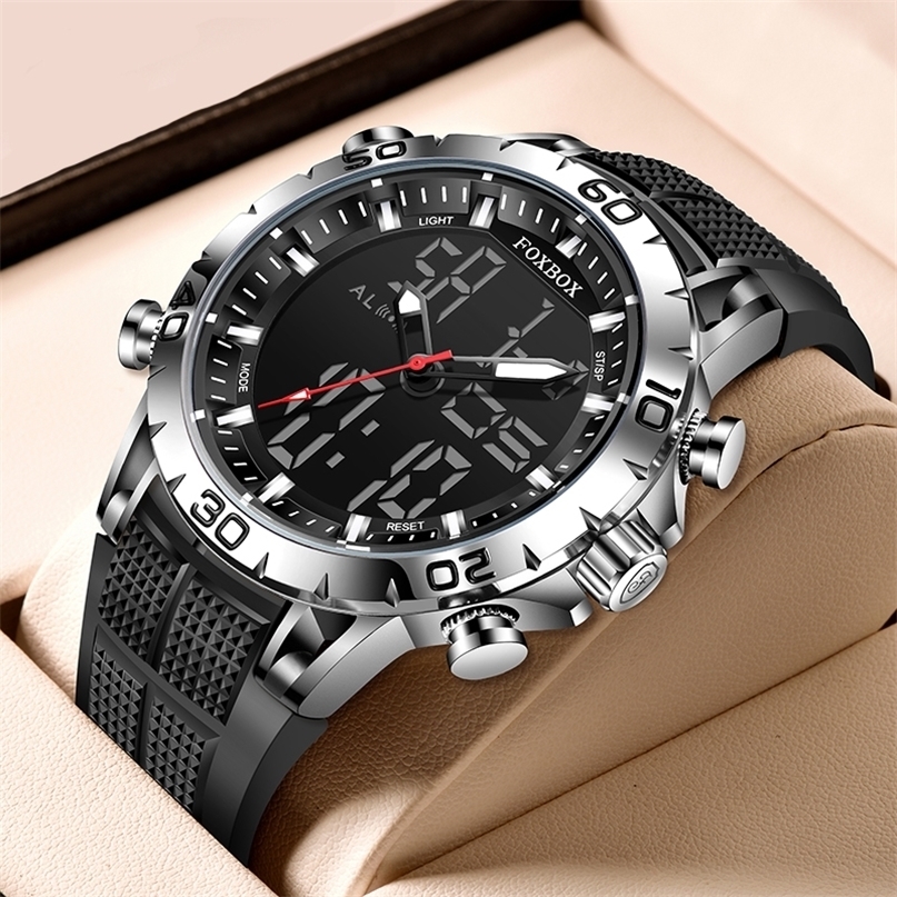 LIGE Men Watch Dual Display Sports 30M Waterproof Digital es Wristwatch Quartz for Relogio Masculino+Box 220225, Full black
LIGE Men Watch Dual Display Sports 30M Waterproof Digital es Wristwatch Quartz for Relogio Masculino+Box 220225, Full black