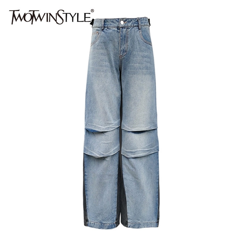 Denim Hole Casual Trouser For Women High Waist Patchwork Hit Color Wide Leg Jeans Female Fashion Style 210521, Aspicture
Denim Hole Casual Trouser For Women High Waist Patchwork Hit Color Wide Leg Jeans Female Fashion Style 210521, Aspicture