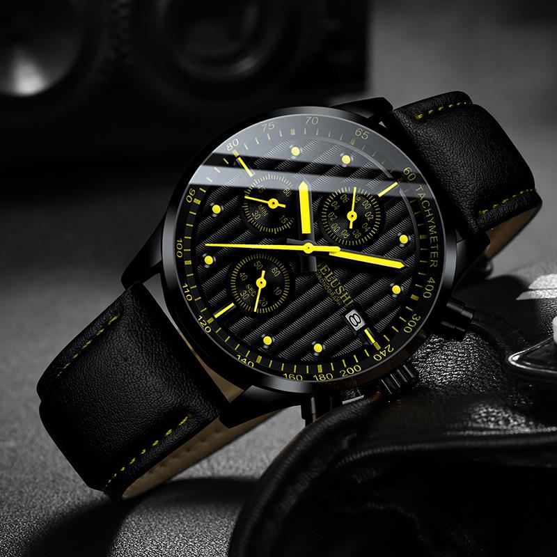 Wristwatches Men's Watch Men Sport Leather Strap Waterproof Date Luminous Quartz Watches Wrist Clock Male Montre Homme, Yellow
Wristwatches Men's Watch Men Sport Leather Strap Waterproof Date Luminous Quartz Watches Wrist Clock Male Montre Homme, Yellow