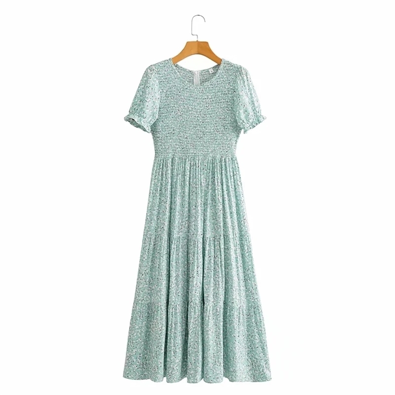 women green long dress chic stitching O-neck floral Short sleeve Elegant female Slim Party Date 210524, Light green
women green long dress chic stitching O-neck floral Short sleeve Elegant female Slim Party Date 210524, Light green