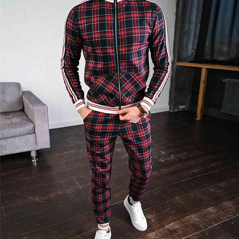 New Fashion Jackets s s set Colorful Plaid Men Casual Zipper Autumn Tracksuit Set Male Sweatshirt Pocket, Gray
New Fashion Jackets s s set Colorful Plaid Men Casual Zipper Autumn Tracksuit Set Male Sweatshirt Pocket, Gray