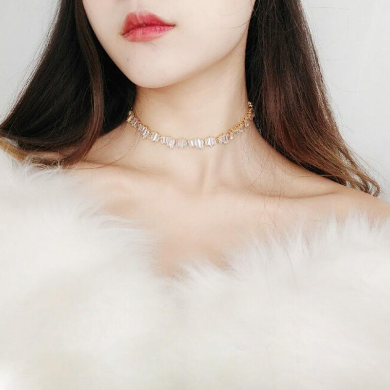 Chains Fashion Zircon Crystal Clavicle Necklace Gold Color Link Chain Women Jewelry Girl Gift 2022
Chains Fashion Zircon Crystal Clavicle Necklace Gold Color Link Chain Women Jewelry Girl Gift 2022