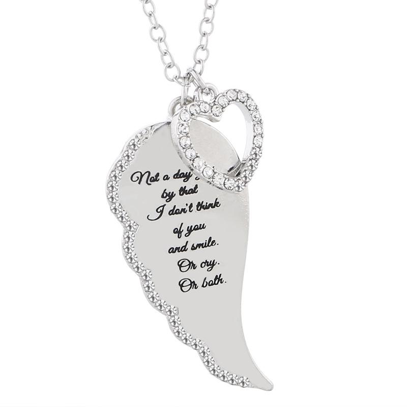 Pendant Necklaces Fashion Women Long Chain Wing Heart Necklace Simple Choker Jewelry Gift