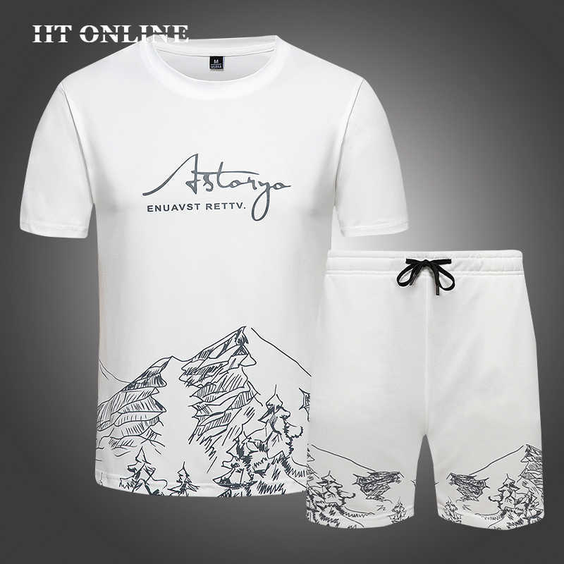 Men' Summer Casual Tracksuit Sets Short Sleeve Sportswear Print T Shirts+2 Piece Shorts Harajuku Fashion Brand Male Sport Suit 210603, Hh0815white
Men' Summer Casual Tracksuit Sets Short Sleeve Sportswear Print T Shirts+2 Piece Shorts Harajuku Fashion Brand Male Sport Suit 210603, Hh0815white