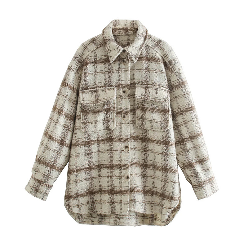 Women Fashion Plaid Coat Female Retro All-Match Single-Breasted Lapel Long-Sleeved Jacket Chic Top 210520, Multi
Women Fashion Plaid Coat Female Retro All-Match Single-Breasted Lapel Long-Sleeved Jacket Chic Top 210520, Multi