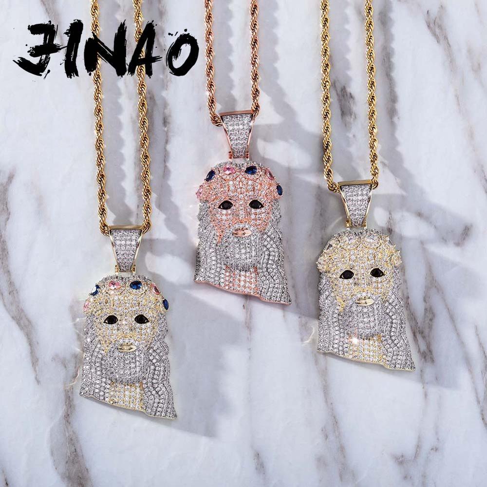 JINAO Iced Out Micro Pave Cubic Zirconia Jesus Pendant Necklace High Quality Copper Gold Plated Punk Style Jewelry X0509
JINAO Iced Out Micro Pave Cubic Zirconia Jesus Pendant Necklace High Quality Copper Gold Plated Punk Style Jewelry X0509