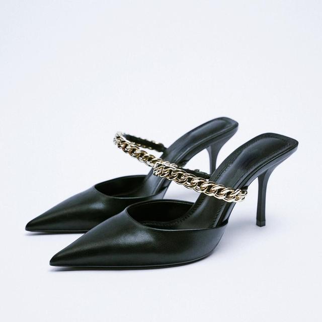 Sandals Brand Slip On High Heels Women Summer Thin Heel Chain Belt Mules Shoes Ladies Stiletto Pointed Toe Dress, Beige
Sandals Brand Slip On High Heels Women Summer Thin Heel Chain Belt Mules Shoes Ladies Stiletto Pointed Toe Dress, Beige