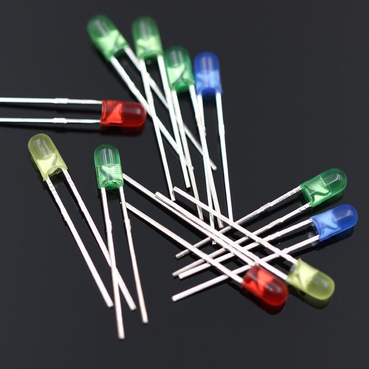 Bulbs 1000pcs Color Diffused 3mm LEDs Bulb Without Fringe Red/Green/Blue/Yellow/White LED Lamp LIGHTIN Diode