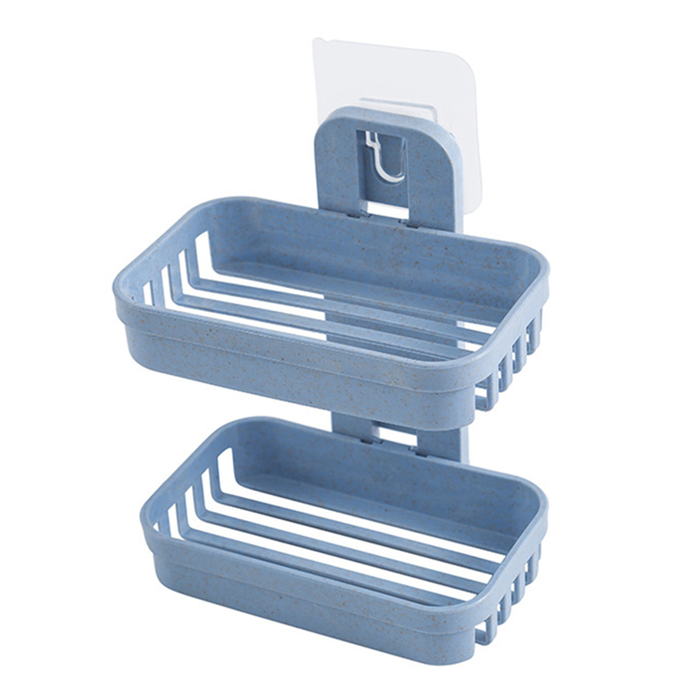 Bathroom Soap Dish, Double-Layer Bar Soap Holder Storage Rack For Shower, Kitchen Wall Mount Self Draining Soap Case Box