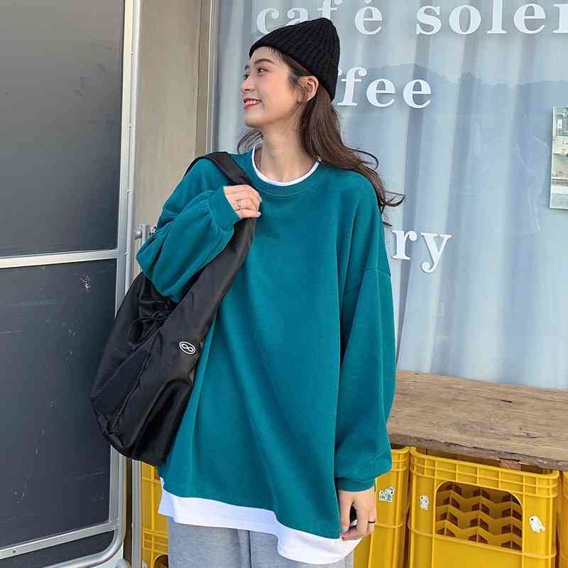6535 fish scale fake two-piece sweater women's loose Korean version trendy ins lazy BF thin style, Black
6535 fish scale fake two-piece sweater women's loose Korean version trendy ins lazy BF thin style, Black
