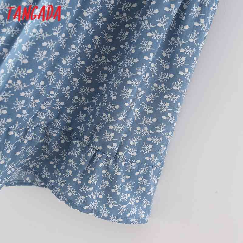 Women Flowers Pleated for Summer Short Sleeve Ladies Vintage Mini Dress Vestidos 3A37 210416