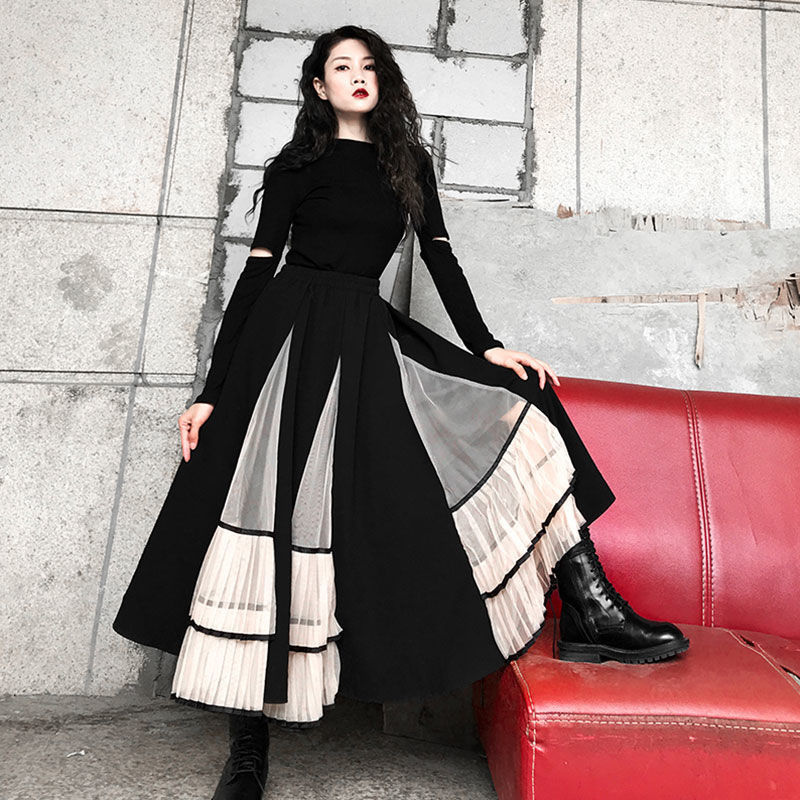 Fall Winter Women's Skirt All-match Pleated Mesh Stitching Puff Color matching Long Streetwear 210525, Khaki
Fall Winter Women's Skirt All-match Pleated Mesh Stitching Puff Color matching Long Streetwear 210525, Khaki