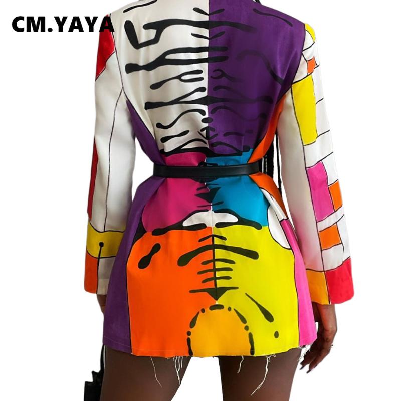 Print Blazers Women: Elegant Full-Sleeve Coats For The Modern Office Lady B1