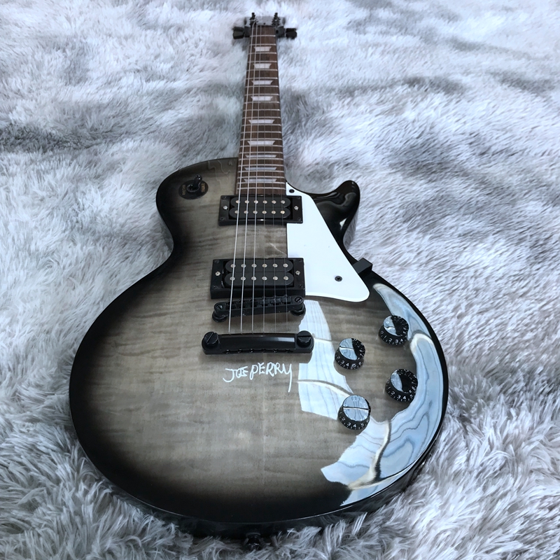Rare 1997 Mint JOE PERRY Signature Blackburst Electric Guitar Flame Maple Top Trans Black Grey Colour Chinese Guitars
Rare 1997 Mint JOE PERRY Signature Blackburst Electric Guitar Flame Maple Top Trans Black Grey Colour Chinese Guitars