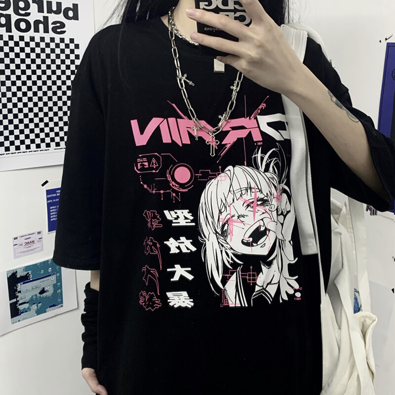 Japanese anime girl Harajuku kawaii T shirt street clothing summer punk short-sleeved loose large size NVTX37003, Black
Japanese anime girl Harajuku kawaii T shirt street clothing summer punk short-sleeved loose large size NVTX37003, Black