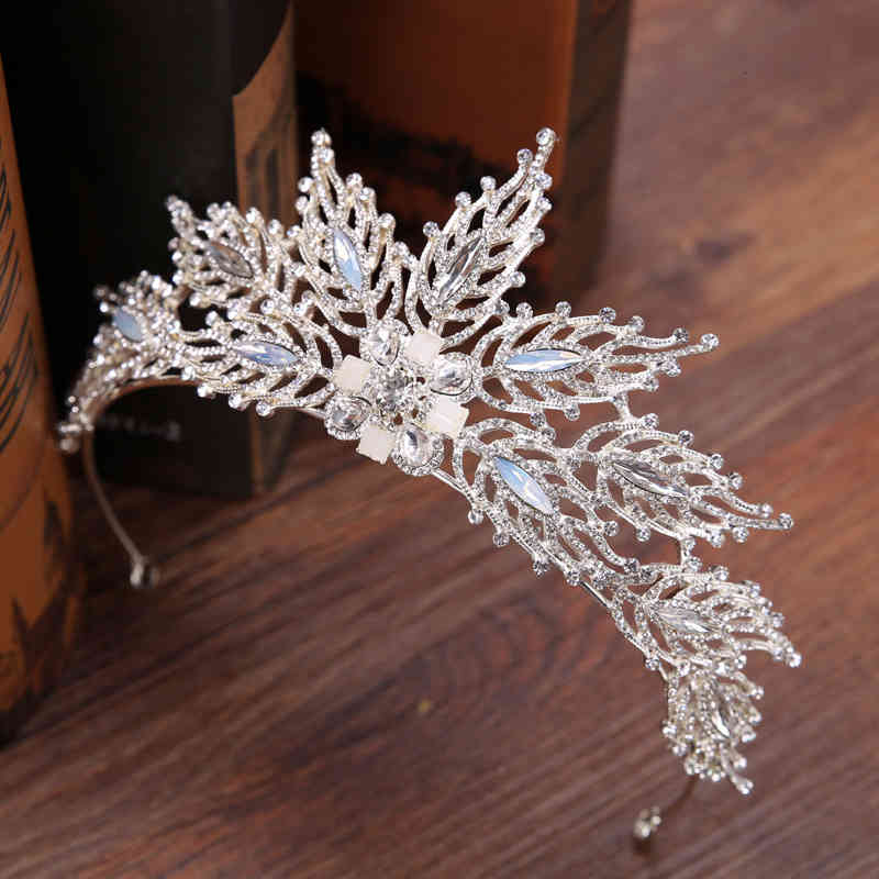 Wedding Hair Jewelry Accessories Exquisite Bridal Band Headdress Handmade Diamond Leaf Crown