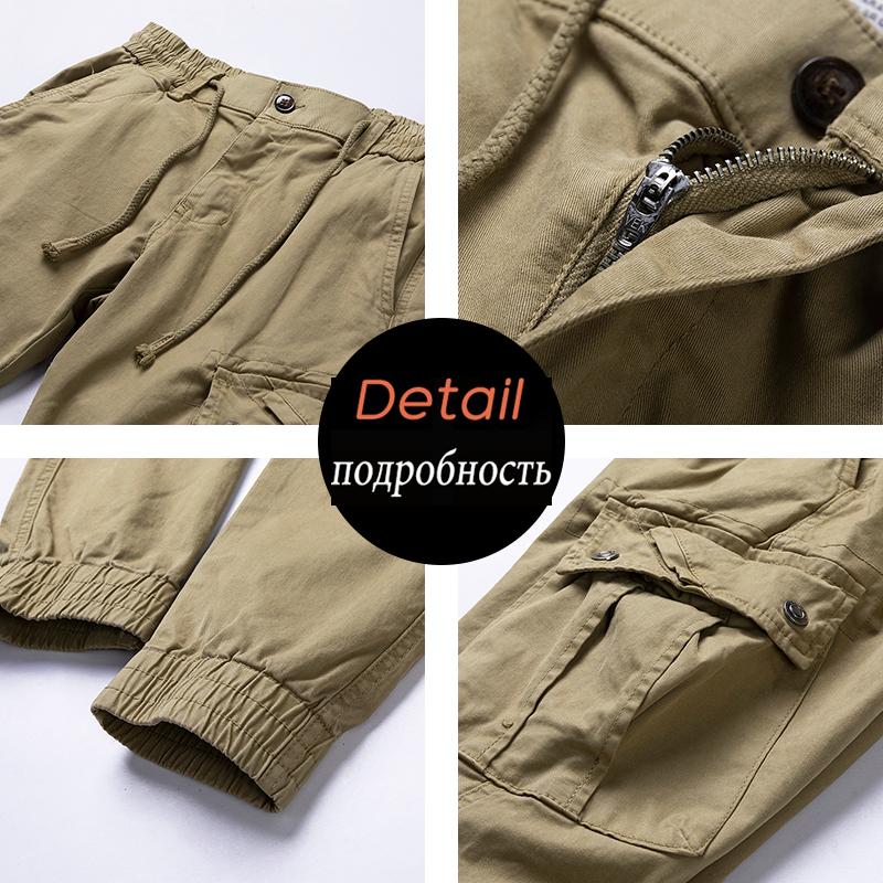 Spring Men's Cotton Cargo Pants Clothing Autumn Casual Fashion Elastic Waist Quality Pantalones Tipo Men