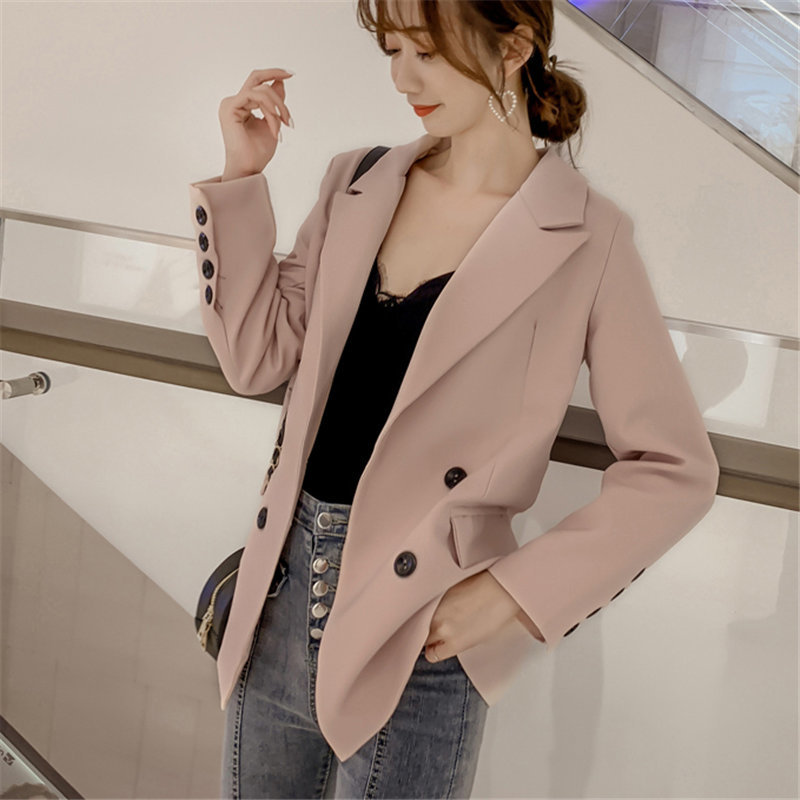 Retro Women OL Loose All Match Fashion Solid Brief Formal Office Lady Casual Large Size Elegant Chic Blazers 210421