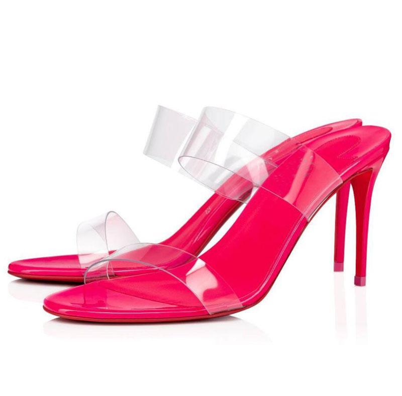 Summer Fashion Sandals women shoes rubber soles red bottom high heels "Just Nothing" Magnifique Clear Pvc Slide Mule Sandal Heel Pumps 85mm
Summer Fashion Sandals women shoes rubber soles red bottom high heels "Just Nothing" Magnifique Clear Pvc Slide Mule Sandal Heel Pumps 85mm