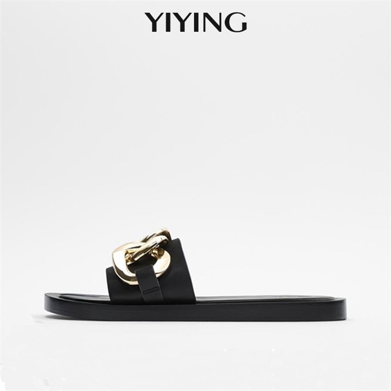INS Style Sandals Summer Black Women Slippers Brand Designer Golden Metal Chain Flat Shoes Casual Outside Peep Toe 210628
INS Style Sandals Summer Black Women Slippers Brand Designer Golden Metal Chain Flat Shoes Casual Outside Peep Toe 210628
