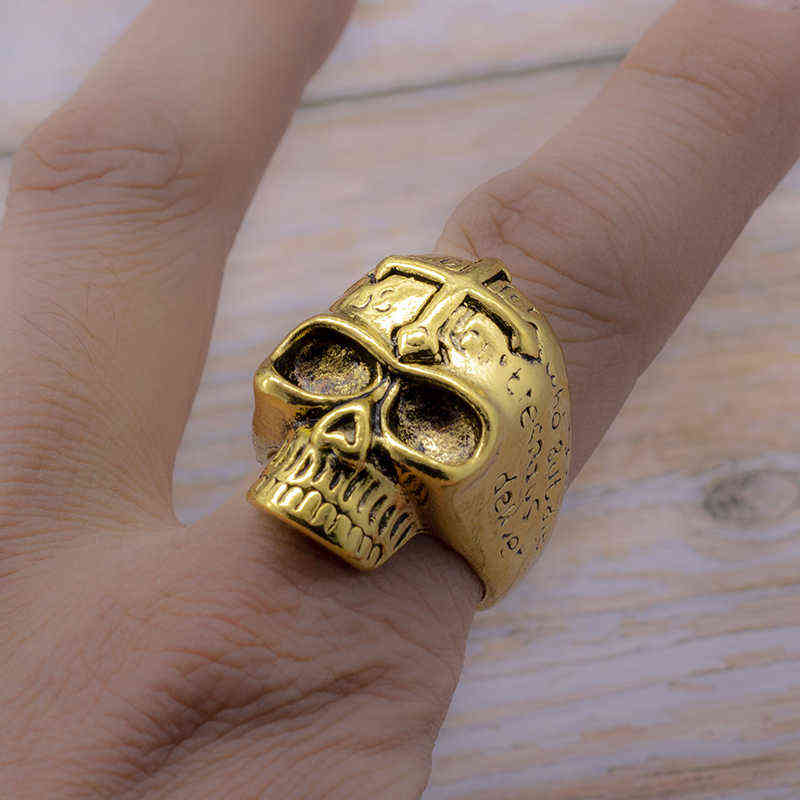 20pcs Skull Ring Punk Vintage Skeleton Rings Gold/Black Mens Mixed Rings Jewelry Wholesale Lots Party Gift 211012