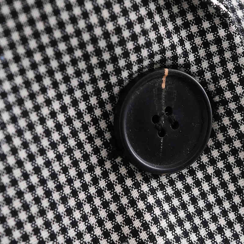Women Elegant Plaid Blazer Long Sleeve Double Breasted Slim Check Coat Office Work Lattice Suit Jacket Outerwear 210520