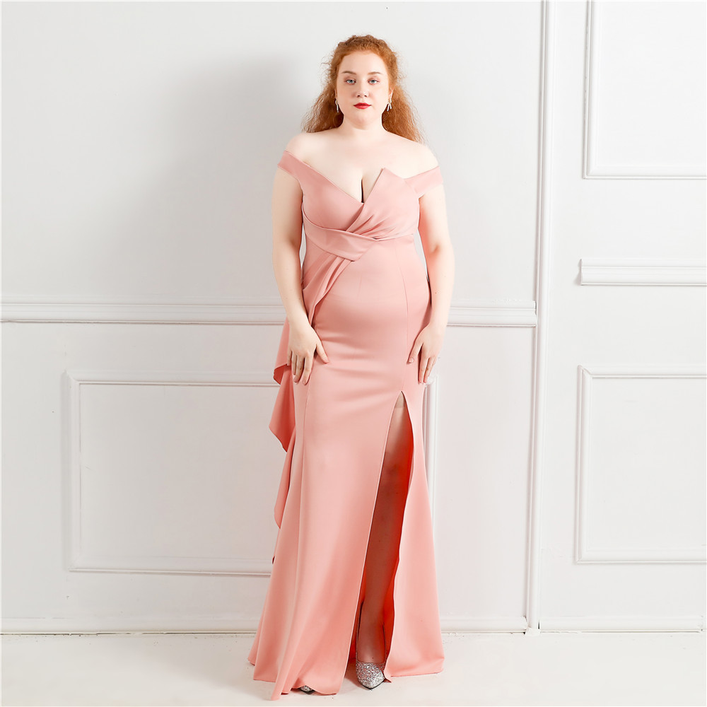 Simple Crepe Stain Mermaid Evening Dress Wear Plus Size vestifos de mujer largos elegantes de fiesta Sexy Slit Prom Gown