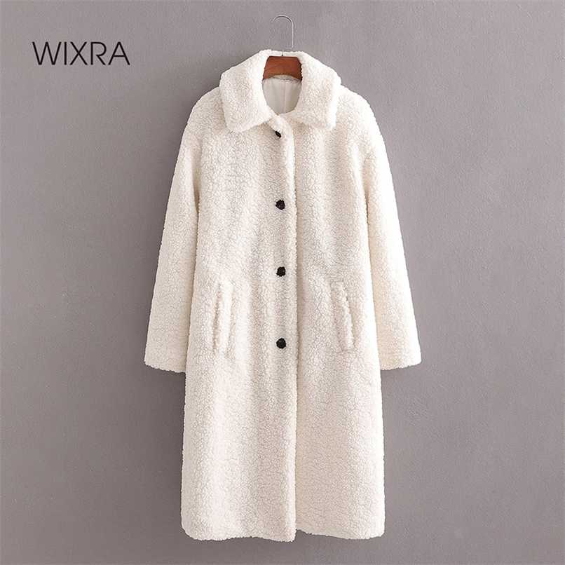 Wixra Womens White Coat Ladies Singled Breasted Long Outwear Jacket Pockets Solid Lamb Wool Overcoat Winter Spring 211019
Wixra Womens White Coat Ladies Singled Breasted Long Outwear Jacket Pockets Solid Lamb Wool Overcoat Winter Spring 211019
