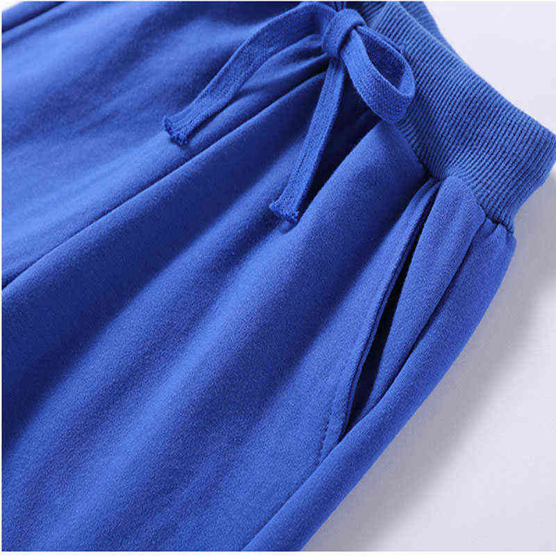 Retail Sale Cotton Pants For 2-10 Years Old Solid Boys Girls Casual Sport Jogging Enfant Garcon Kids Children Trousers 211103