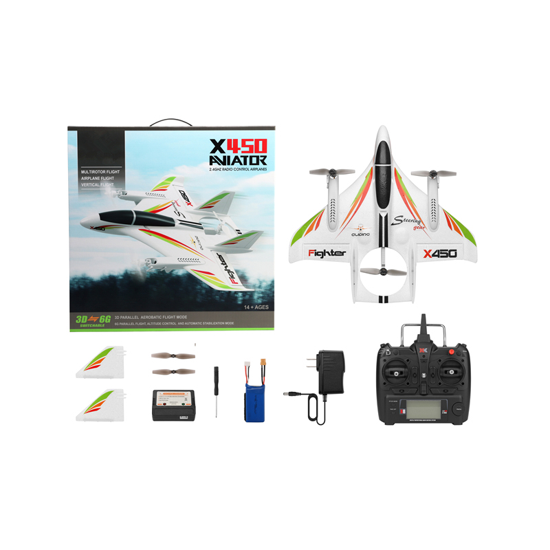 2019 Original XK X450 RC Airplane 6CH breshless motor hold Height design 3D/6G Takeoff and Landing Stunt RC Drone, Default color
2019 Original XK X450 RC Airplane 6CH breshless motor hold Height design 3D/6G Takeoff and Landing Stunt RC Drone, Default color