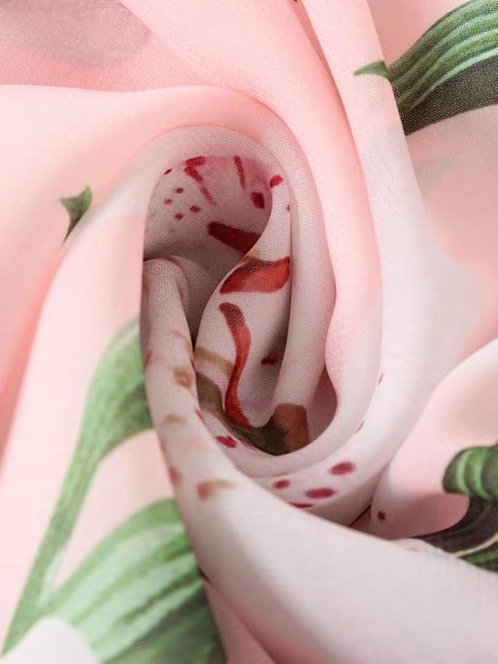 Fashion Runway Long Sleeve Dress Women's Bow Tie Chiffon Lily Flower Print Casual Holiday Elegant Maxi Beach 210421