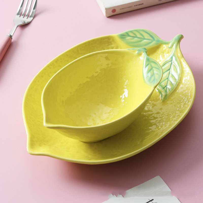 Lemon shaped plate ceramic dish plate rice bowl household tableware personalized creative breakfast dinner plates
Lemon shaped plate ceramic dish plate rice bowl household tableware personalized creative breakfast dinner plates