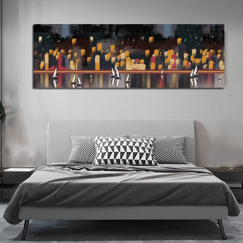 Abstract Oil Painting Printed on Canvas Graffiti Sailboat Modern Poster Big Size Canvas Print for Living Room Home Decoration
