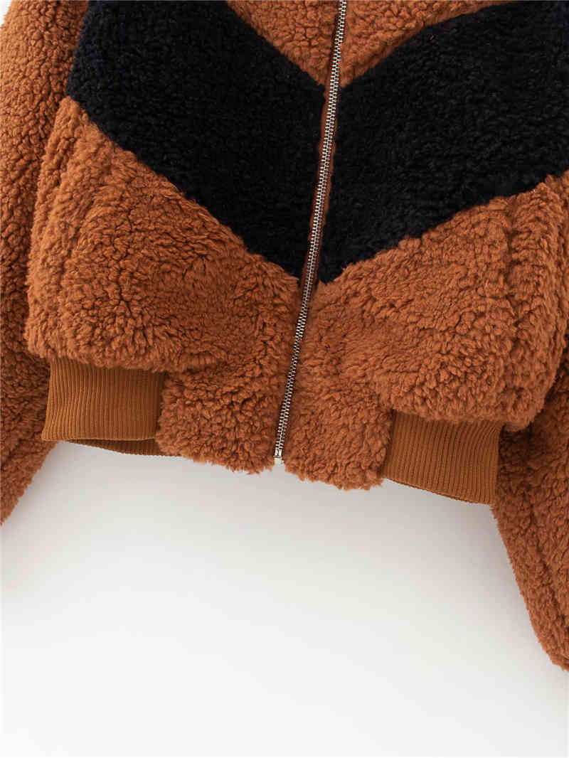 fashion women grain cashmere jacket streetwear lady turn down collar outerwear causal female girls chic sets 210430