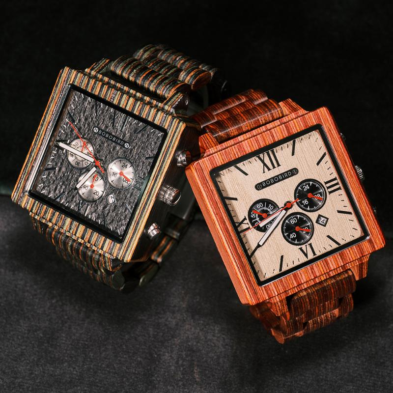 Wristwatches Chronograph BOBOBIRD Quartz Watch Lightweight Dyed Wooden Watches Wrist With Calendar Gift For Father's Day Wood Box
Wristwatches Chronograph BOBOBIRD Quartz Watch Lightweight Dyed Wooden Watches Wrist With Calendar Gift For Father's Day Wood Box