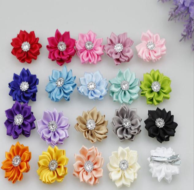 3.5cm Mini Satin Fabric Flower for Headbands DIY Ribbon Polygonal Flowers Rhinestone In Center Baby Girl Hair Accessory, Colors
3.5cm Mini Satin Fabric Flower for Headbands DIY Ribbon Polygonal Flowers Rhinestone In Center Baby Girl Hair Accessory, Colors