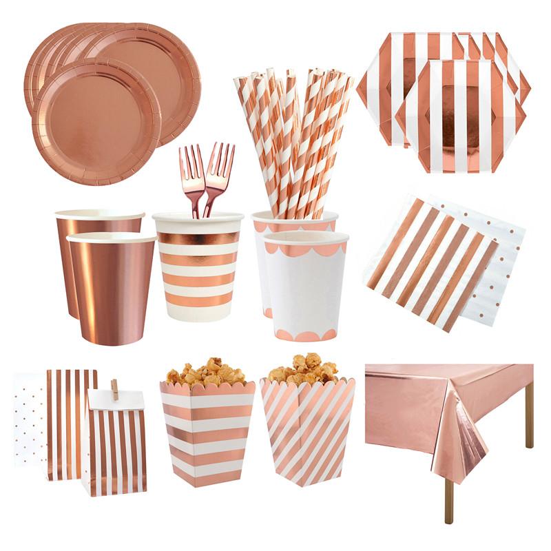 Disposable Dinnerware Party Tableware Set Rose Gold Paper Plates Napkins Straws Cups Wedding Birthday Decoration Kids Supplies
Disposable Dinnerware Party Tableware Set Rose Gold Paper Plates Napkins Straws Cups Wedding Birthday Decoration Kids Supplies