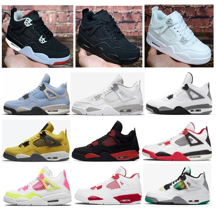 Kids 4 Bred White Oreo University Blue Lightning Basketball Shoes 4s Children Boy Girls Black Cat Red Thunder Pure Money Sneakers Toddle qba от DHgate WW