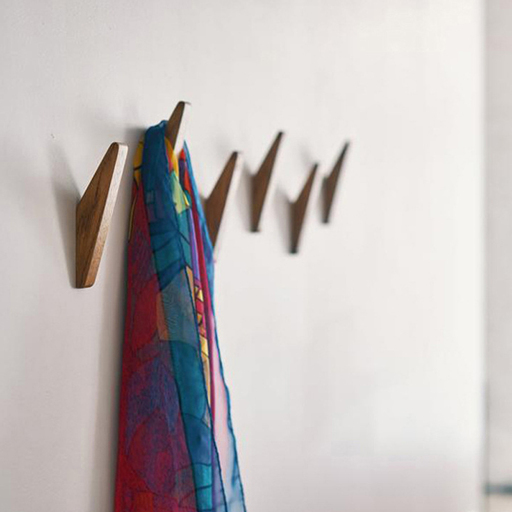2pcs Creative Japanese wooden hook Wall Mounted coatrack, Entry Way hat Hooks, Modern house and home Decorative Hooks