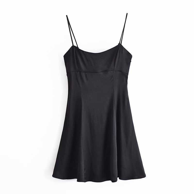 Women Sling Dress Black Satin Fashion Elegant Casual Chic Lady Summer Woman Dresses Elastic Bust 210709
Women Sling Dress Black Satin Fashion Elegant Casual Chic Lady Summer Woman Dresses Elastic Bust 210709