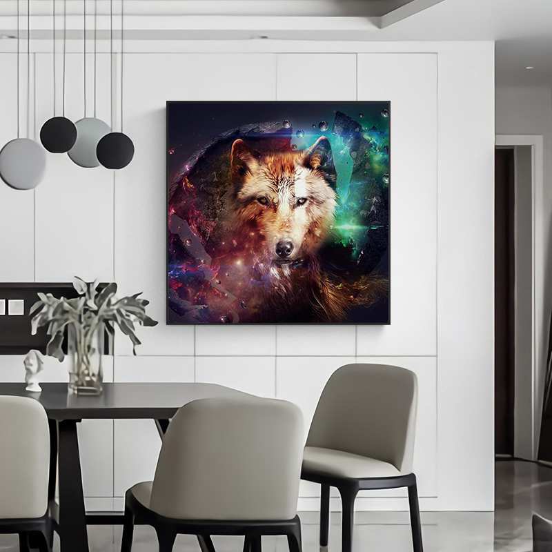 Modern Minimalism Style Cool Wolf Animal Oil Canvas Painting Posters And Prints Wall Pictures For Living Room Decor Unframed