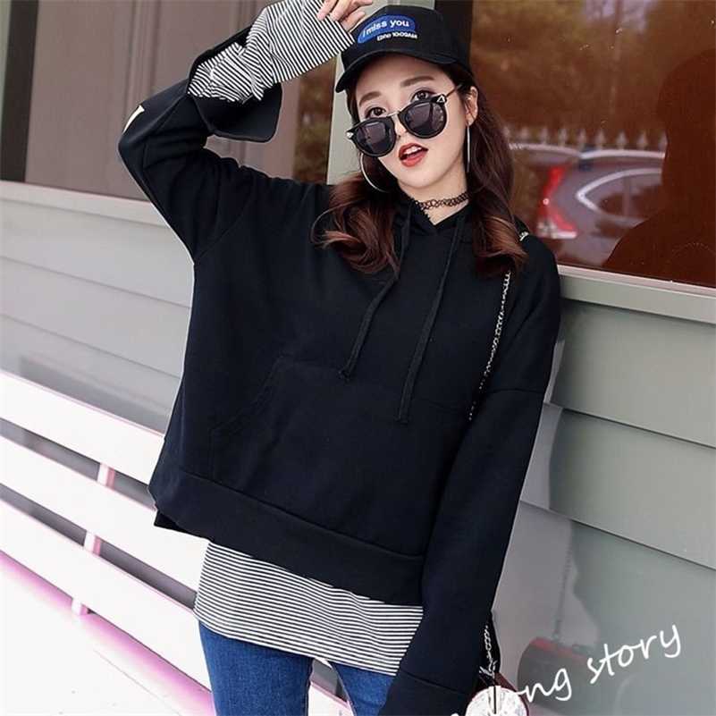 Hoodies Women Autumn Winter Trendy Embroidery Korean Style Simple Casual Kawaii Ulzzang Oversize Womens Clothing Chic Streetwear Y200915