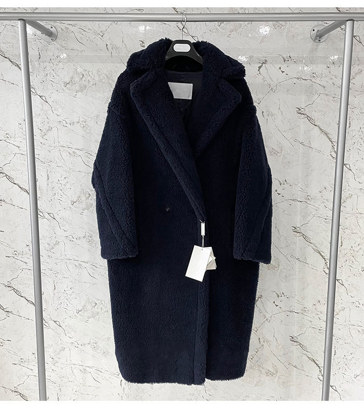 double breasted MM teddy bear camelwool coats 62% alpaca fur XLong women icon coat