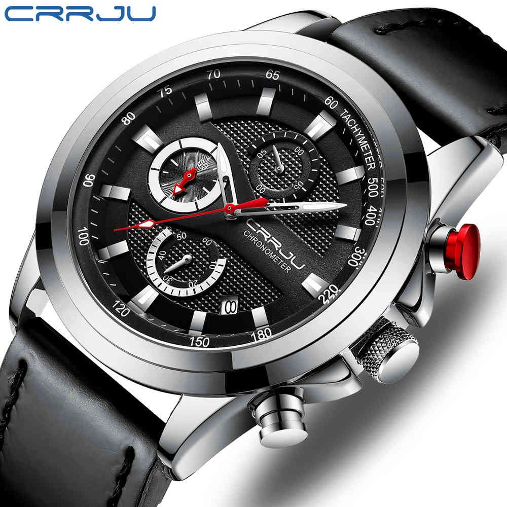 Luxury Business Men's Watches CRRJU Watch Waterproof Date Analog Quartz Male Leather Strap Wrist Watches Relogio Masculino 210517, Gold black
Luxury Business Men's Watches CRRJU Watch Waterproof Date Analog Quartz Male Leather Strap Wrist Watches Relogio Masculino 210517, Gold black